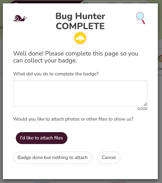 Badgecomplete form